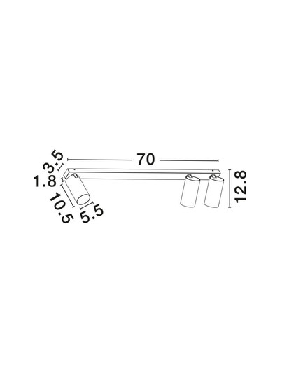 Nova Luce Deckenleuchte Oso schwenkbar 3-flammig 3xGU10 Weiß Aluminium 70x8cm 9030913