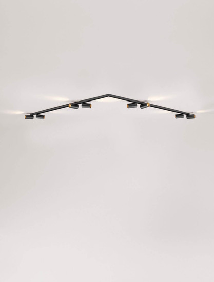 Nova Luce Deckenleuchte Oso schwenkbar 8-flammig 8xGU10 Schwarz Aluminium 300x8cm 9030918