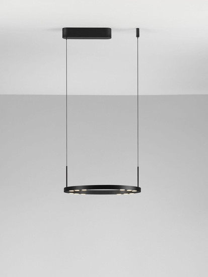 Nova Luce LED Pendelleuchte Lunette dimmbar 28W warmweiss 3000K Schwarz Aluminium Ø40cm 9030924