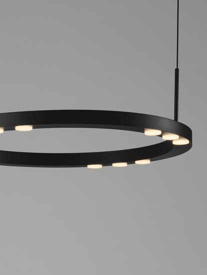 Nova Luce LED Pendelleuchte Lunette dimmbar 28W warmweiss 3000K Schwarz Aluminium Ø40cm 9030924