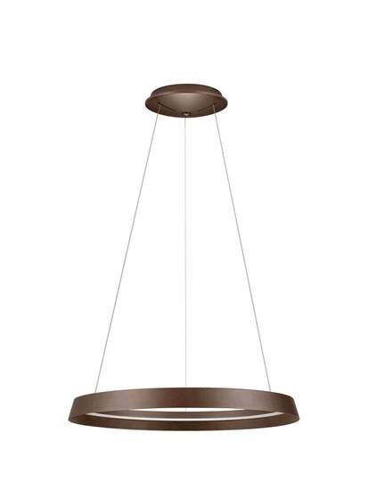 Nova Luce LED Pendelleuchte Ormi dimmbar 52W CCT warm-/neutralweiss 2700/3000/4000K Kaffeebraun Aluminium Ø60cm 9030928