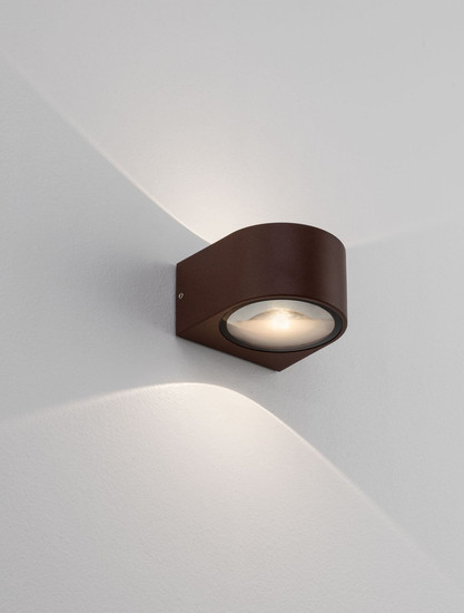 Nova Luce LED Außen-Wandleuchte Opera 11W warmweiss 3000K IP54 salzwasserfest Cortenstahl Aluminium 11x10cm 9030938