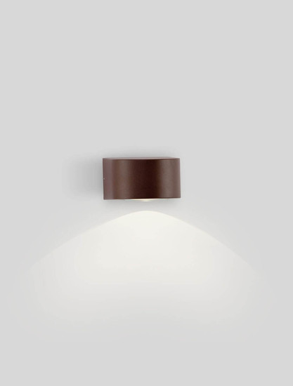 Nova Luce LED Außen-Wandleuchte Opera 6W warmweiss 3000K IP54 salzwasserfest Cortenstahl Aluminium 11x10cm 9030941