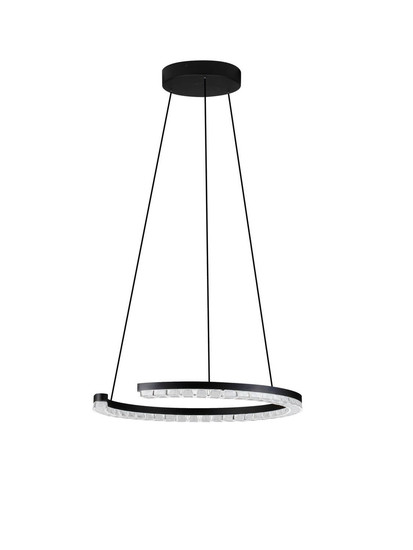 Nova Luce LED Pendelleuchte Greamy dimmbar 21W warmweiss 3000K Schwarz Aluminium Ø46cm 9030950