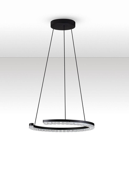 Nova Luce LED Pendelleuchte Greamy dimmbar 21W warmweiss 3000K Schwarz Aluminium Ø46cm 9030950