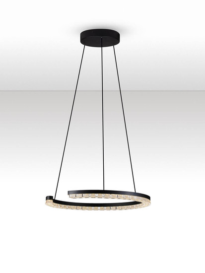 Nova Luce LED Pendelleuchte Greamy dimmbar 21W warmweiss 3000K Schwarz Aluminium Ø46cm 9030950
