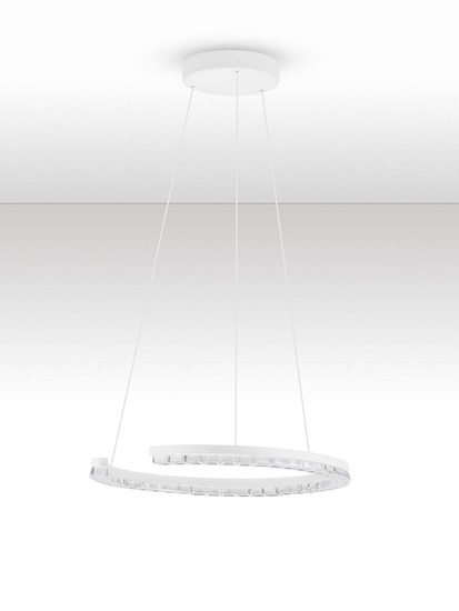 Nova Luce LED Pendelleuchte Greamy dimmbar 21W warmweiss 3000K Weiß Aluminium Ø46cm 9030951
