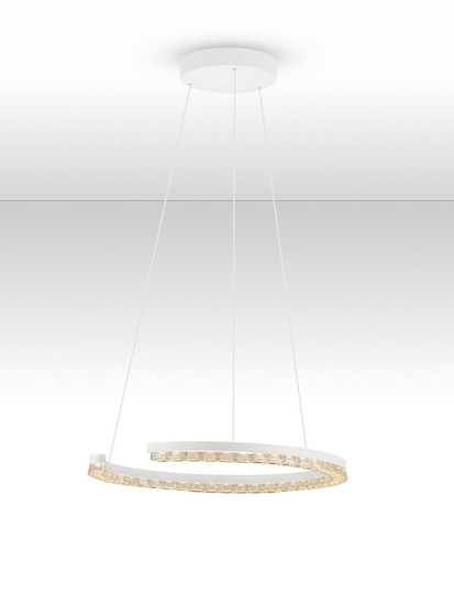 Nova Luce LED Pendelleuchte Greamy dimmbar 21W warmweiss 3000K Weiß Aluminium Ø46cm 9030951