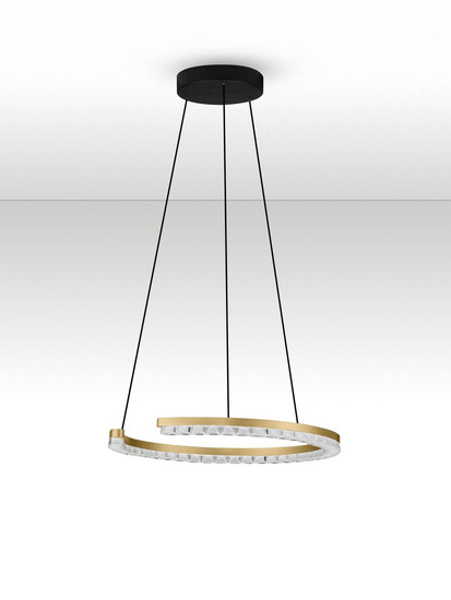 Nova Luce LED Pendelleuchte Greamy dimmbar 21W warmweiss 3000K Gold Aluminium Ø46cm 9030952