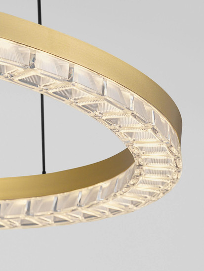 Nova Luce LED Pendelleuchte Greamy dimmbar 21W warmweiss 3000K Gold Aluminium Ø46cm 9030952