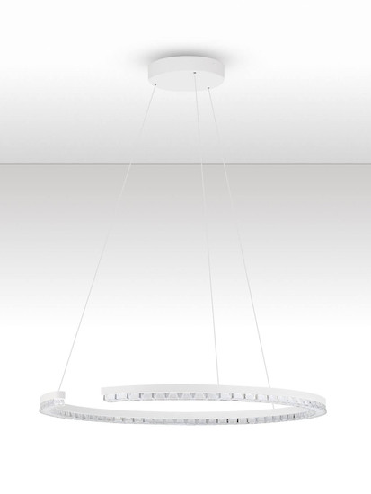Nova Luce LED Pendelleuchte Greamy dimmbar 30W warmweiss 3000K Weiß Aluminium Ø65cm 9030953