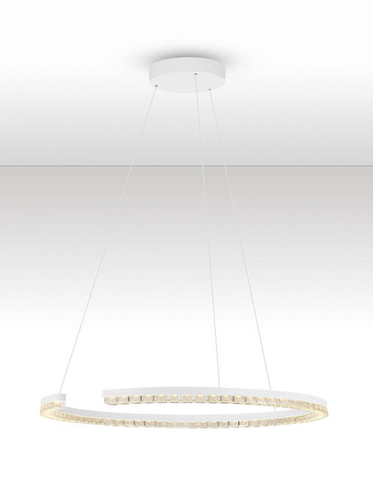 Nova Luce LED Pendelleuchte Greamy dimmbar 30W warmweiss 3000K Weiß Aluminium Ø65cm 9030953