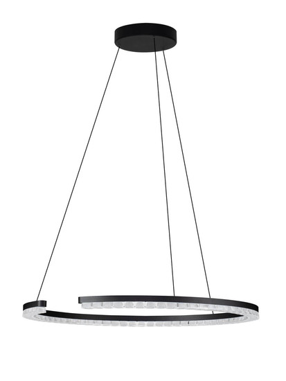 Nova Luce LED Pendelleuchte Greamy dimmbar 30W warmweiss 3000K Schwarz Aluminium Ø65cm 9030954