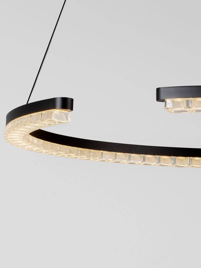 Nova Luce LED Pendelleuchte Greamy dimmbar 30W warmweiss 3000K Schwarz Aluminium Ø65cm 9030954