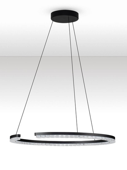Nova Luce LED Pendelleuchte Greamy dimmbar 30W warmweiss 3000K Schwarz Aluminium Ø65cm 9030954