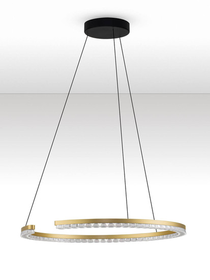 Nova Luce LED Pendelleuchte Greamy dimmbar 30W warmweiss 3000K Gold Aluminium Ø65cm 9030955