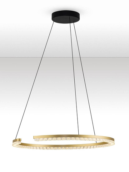 Nova Luce LED Pendelleuchte Greamy dimmbar 30W warmweiss 3000K Gold Aluminium Ø65cm 9030955