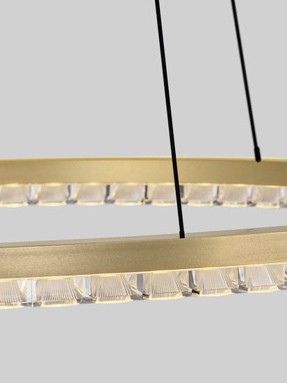Nova Luce LED Pendelleuchte Greamy dimmbar 30W warmweiss 3000K Gold Aluminium Ø65cm 9030955