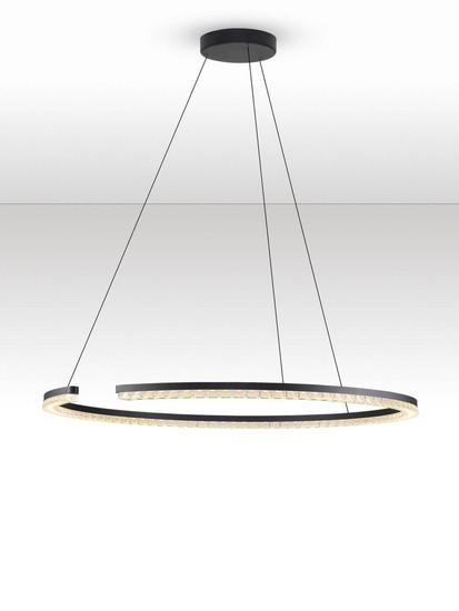 Nova Luce LED Pendelleuchte Greamy dimmbar 43W warmweiss 3000K Schwarz Aluminium Ø85cm 9030956