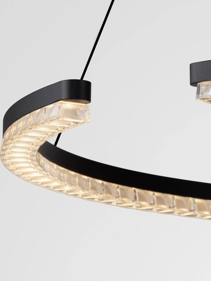 Nova Luce LED Pendelleuchte Greamy dimmbar 43W warmweiss 3000K Schwarz Aluminium Ø85cm 9030956