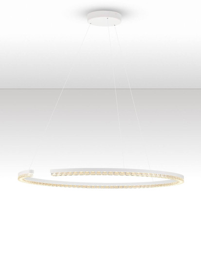 Nova Luce LED Pendelleuchte Greamy dimmbar 43W warmweiss 3000K Weiß Aluminium Ø85cm 9030957