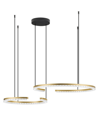 Nova Luce LED Pendelleuchte Greamy dimmbar 49W warmweiss 3000K Gold Aluminium 93x65cm 9030959