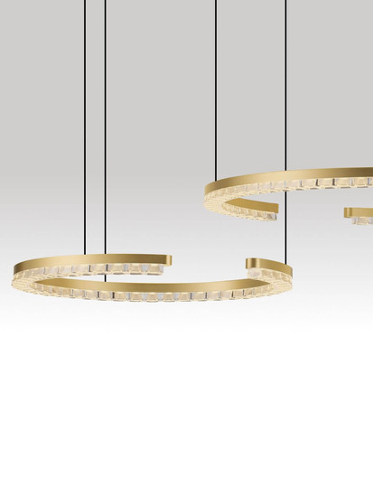 Nova Luce LED Pendelleuchte Greamy dimmbar 49W warmweiss 3000K Gold Aluminium 93x65cm 9030959