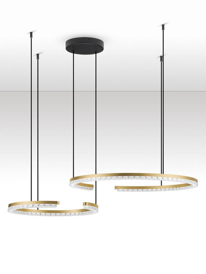 Nova Luce LED Pendelleuchte Greamy dimmbar 49W warmweiss 3000K Gold Aluminium 93x65cm 9030959