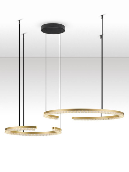 Nova Luce LED Pendelleuchte Greamy dimmbar 49W warmweiss 3000K Gold Aluminium 93x65cm 9030959