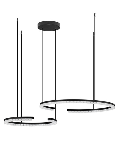 Nova Luce LED Pendelleuchte Greamy dimmbar 49W warmweiss 3000K Schwarz Aluminium 93x65cm 9030960
