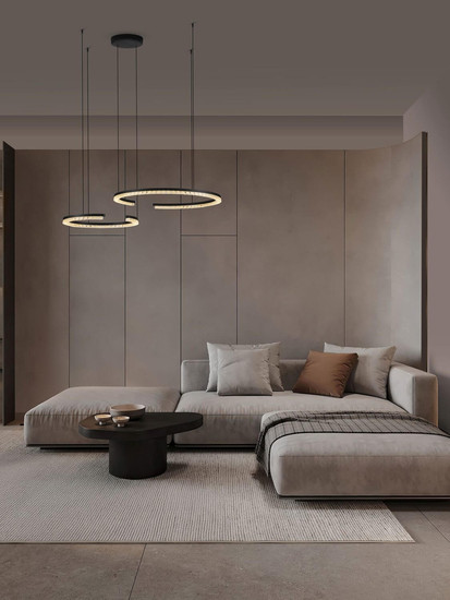 Nova Luce LED Pendelleuchte Greamy dimmbar 49W warmweiss 3000K Schwarz Aluminium 93x65cm 9030960