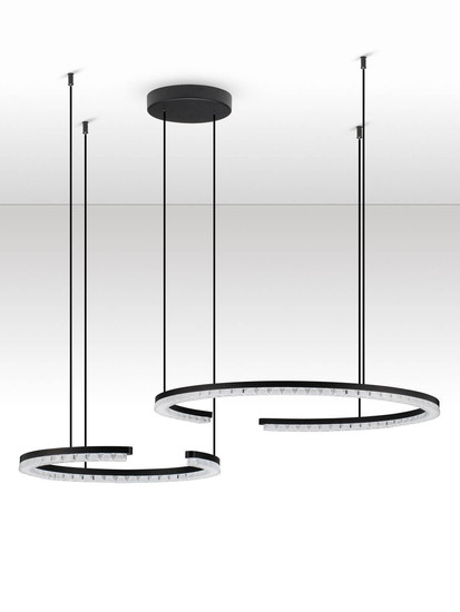 Nova Luce LED Pendelleuchte Greamy dimmbar 49W warmweiss 3000K Schwarz Aluminium 93x65cm 9030960
