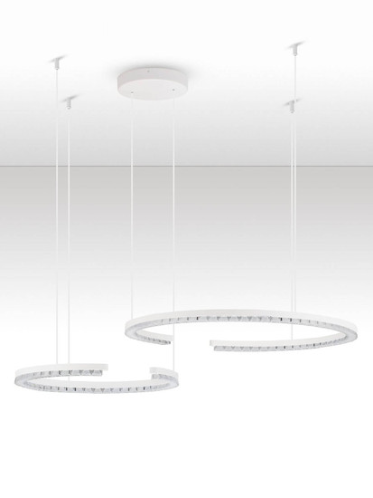 Nova Luce LED Pendelleuchte Greamy dimmbar 49W warmweiss 3000K Weiß Aluminium 93x65cm 9030961