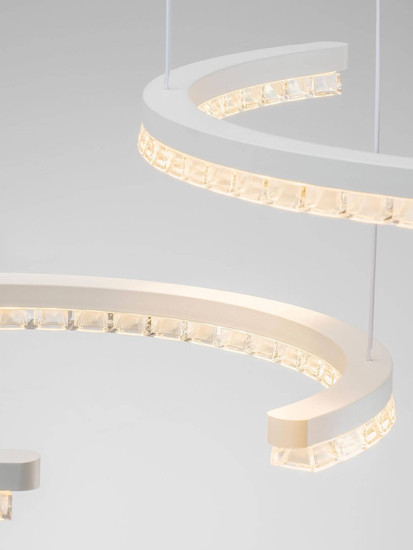 Nova Luce LED Pendelleuchte Greamy dimmbar 49W warmweiss 3000K Weiß Aluminium 93x65cm 9030961