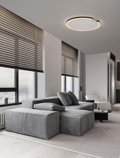 Nova Luce LED Deckenleuchte Greamy dimmbar 30W warmweiss 3000K Schwarz Aluminium Ø65cm 9030965
