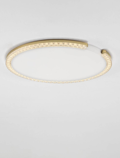 Nova Luce LED Deckenleuchte Greamy dimmbar 30W warmweiss 3000K Gold Aluminium Ø65cm 9030967