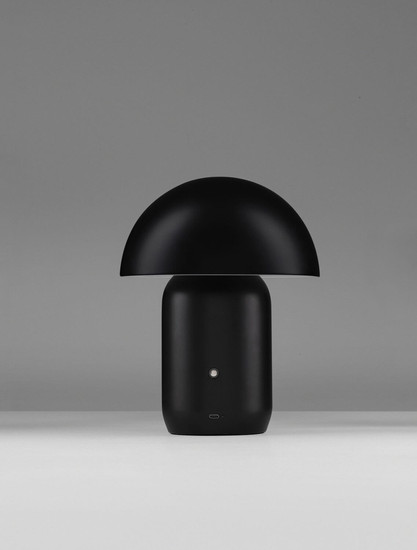 Nova Luce LED Akku-Tischleuchte Pois dimmbar 2W warmweiss 3000K Schwarz Stahl Ø20cm 9050169
