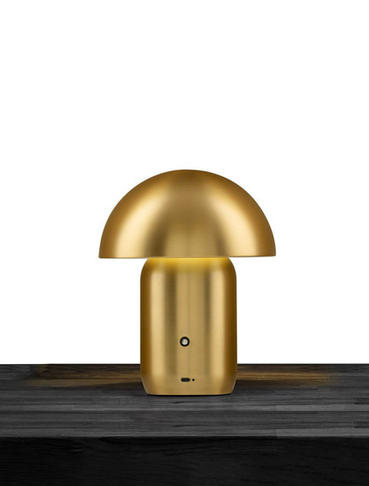 Nova Luce LED Akku-Tischleuchte Pois dimmbar 2W warmweiss 3000K Gold Stahl Ø20cm 9050170