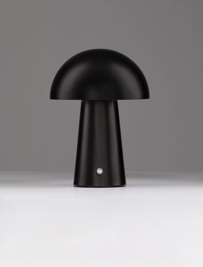 Nova Luce LED Akku-Tischleuchte Ande dimmbar 2W warmweiss 3000K Schwarz Stahl Ø16cm 9050175