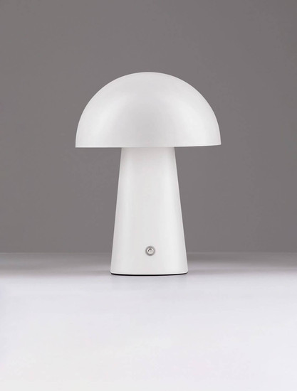 Nova Luce LED Akku-Tischleuchte Ande dimmbar 2W warmweiss 3000K Weiß Stahl Ø16cm 9050176