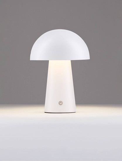 Nova Luce LED Akku-Tischleuchte Ande dimmbar 2W warmweiss 3000K Weiß Stahl Ø16cm 9050176