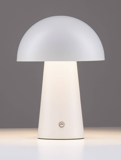 Nova Luce LED Akku-Tischleuchte Ande dimmbar 2W warmweiss 3000K Weiß Stahl Ø16cm 9050176