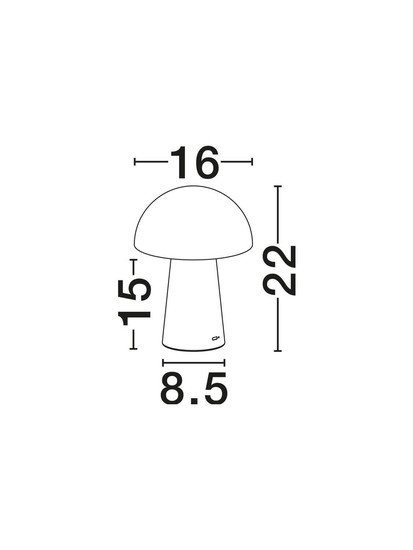 Nova Luce LED Akku-Tischleuchte Ande dimmbar 2W warmweiss 3000K Weiß Stahl Ø16cm 9050176