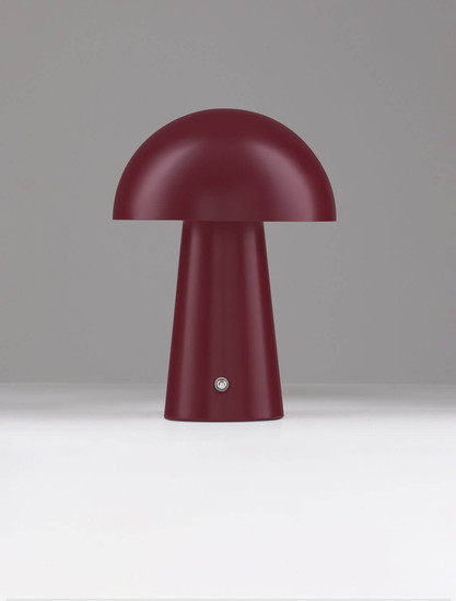 Nova Luce LED Akku-Tischleuchte Ande dimmbar 2W warmweiss 3000K Bordeaux Stahl Ø16cm 9050177