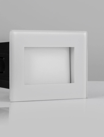 Nova Luce LED Wandeinbauleuchte Olin 3W warmweiss 3000K IP65 Weiß Aluminium 10x8cm 9050706