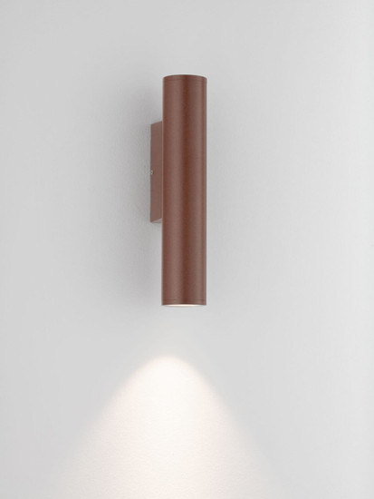 Nova Luce LED Außen-Wandleuchte Torrin 3W warmweiss 2700K IP65 salzwasserfest Cortenstahl Aluminium Ø4,5cm 9050715