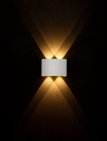 Nova Luce LED Außen-Wandleuchte Duomo 5W warmweiss 3000K IP54 Weiß Aluminium 12x8cm 9050730