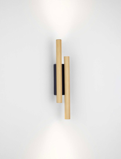 Nova Luce LED Wandleuchte Paron 15W warmweiss 3000K Schwarz Gold Aluminium 38x7cm 9060239