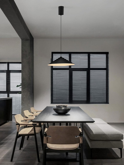 Nova Luce LED Pendelleuchte Lui 12W warmweiss 3000K Schwarz Stahl Aluminium Ø40cm 9060253