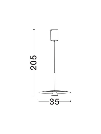 Nova Luce LED Pendelleuchte Lopo 8W warmweiss 3000K Schwarz Stahl Aluminium Ø35cm 9060254